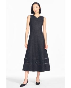 Sachin & Babi Michaela Tweed A-Line Tea Length Dress - Blue