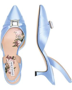 Sachin & Babi York Duchess Satin 2 Inch Kitten Heel - Blue