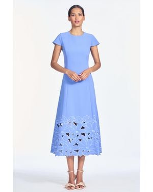Sachin & Babi Paola Periwinkle Crepe A-Line Midi Dress - Blue