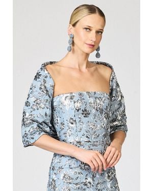 Sachin & Babi The Hug Floral Metallic Shawl - Gray