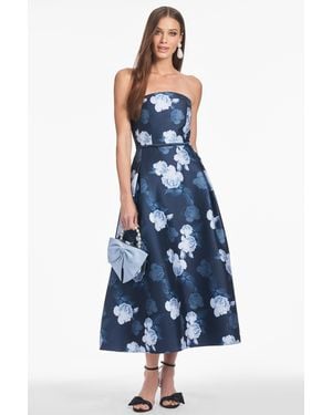Sachin & Babi Shay Midnight Floral Mikado Fit And Flare Dress - Blue