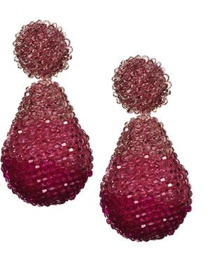 Sachin & Babi Elise Glass Beaded Drop Earrings - Red