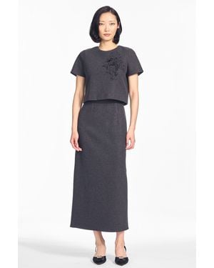 Sachin & Babi Leona Brushed Knit Column Skirt - Blue