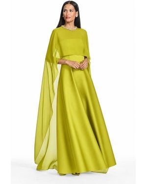 Sachin & Babi Paulina Silk Sleeveless A-Line Gown - Yellow