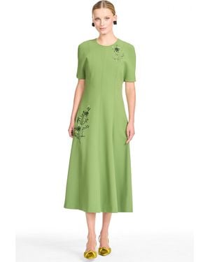 Sachin & Babi Arabella Crepe Short Sleeve A-Line Dress - Green