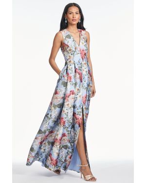 Sachin & Babi Brooke Powder Floral Mikado Ball Gown - White