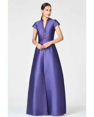 Sachin & Babi Marni Embellished A-Line Gown - Blue