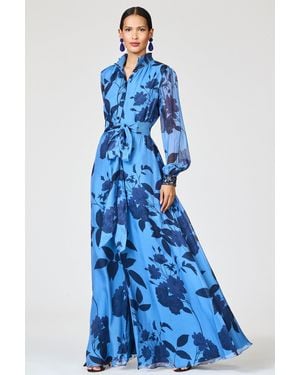 Sachin & Babi Embroidered Cassandra Gown - Blue