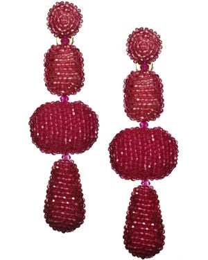Sachin & Babi Josephine Ombre Glass Beaded Drop Earrings - Red