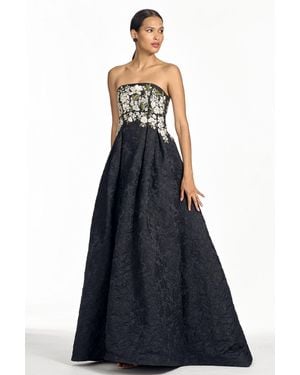 Sachin & Babi Astrid Embroidered A-Line Gown - Blue
