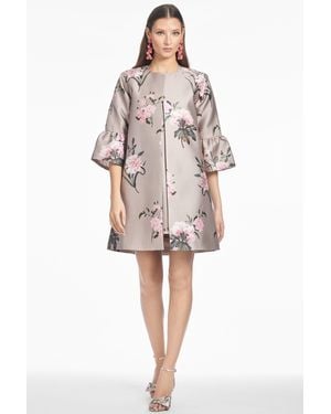 Sachin & Babi Bailey Floral Mikado 3/4 Sleeve Coat - Multicolor