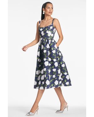 sachin and babi light blue dress Sachin & Babi Positano Tiered Lace-inset Maxi Dress In Blue