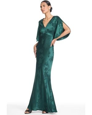 Sachin & Babi Maren Embellished Floral Empire Waist Gown - Green
