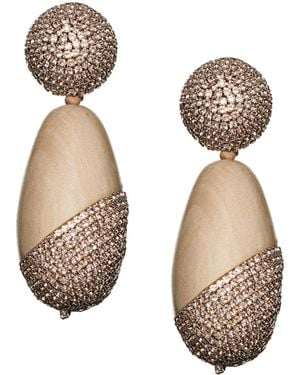 Sachin & Babi Christina Panto Wood Rose Drop Earrings - White