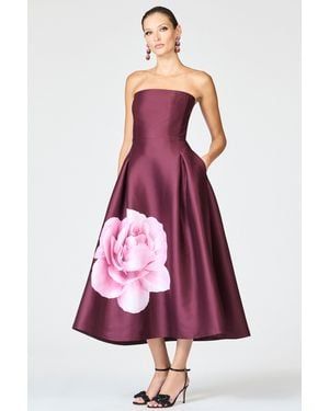 Sachin & Babi Shay Burgundy Mikado Fit And Flare Dress - Purple