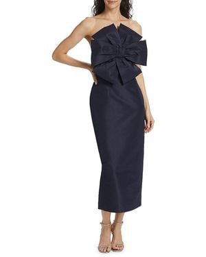 Alexia Maria Eva Strapless Silk Midi-Dress - Blue