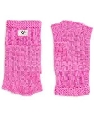 UGG Knit Fingerless Gloves - Pink