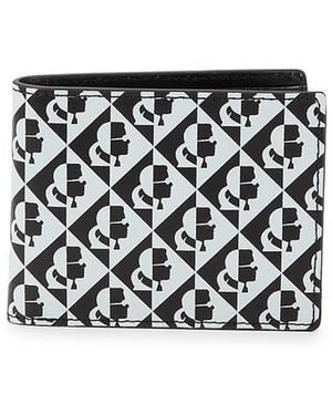 Karl Lagerfeld Karl Silhouette Print Leather Wallet - Black