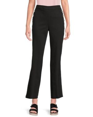 Halston Button Trim Trousers - Black