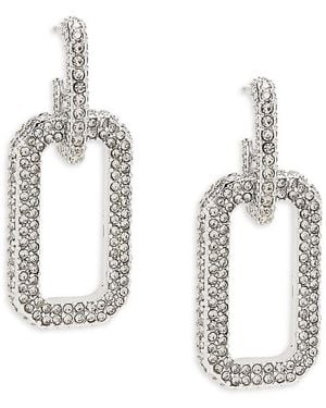 AllSaints Silvertone & Crystal Pavé Link Drop Earrings - Metallic