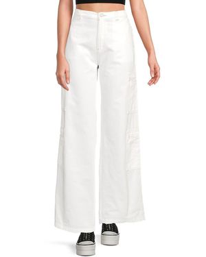 Hudson Jeans High Rise Wide Leg Cargo Jeans - White