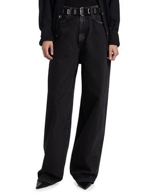 Ronny Kobo Naomi Washed Wide-Leg Jeans - Black