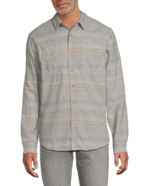 Rails Ivan Textured Cotton Flannel Button-down Shirt - Gray