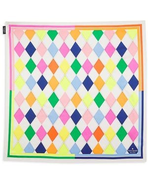 Kate Spade Argyle Silk Scarf - Gray
