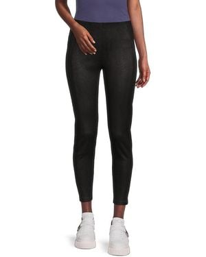 Tahari Metallic Scuba Leggings - Black