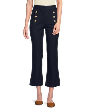 10 Crosby Derek Lam Cropped Cotton Bootcut Trousers - Blue