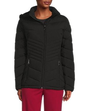 Calvin Klein Quilted Hooded Jacket - Black