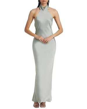 Ramy Brook Tatiana Halter Satin Gown - Multicolor