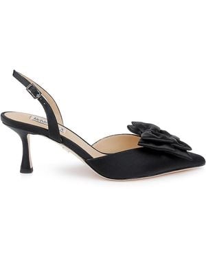 Badgley Mischka Giovanna 65Mm Double-Bow Satin Slingback Pumps - Black