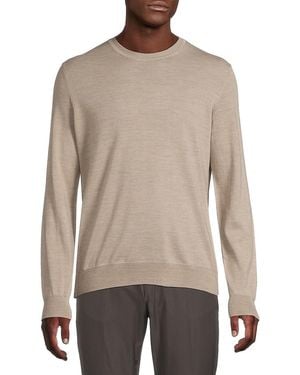 Saks Fifth Avenue Merino Wool-blend Crewneck Jumper - Natural