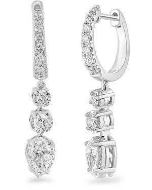 Effy 14K & 1.45 Tcw Lab-Grown Diamond Huggie Earrings - White