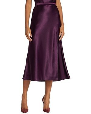 Jason Wu Satin Crepe Slit Midi-Skirt - Purple