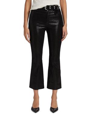 FRAME Le Crop Mini Boot Leather Trousers - Black