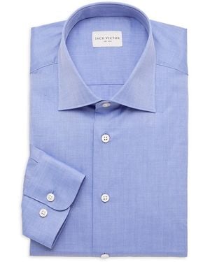 Jack Victor Aldam Dobby Chambray Dress Shirt - Blue