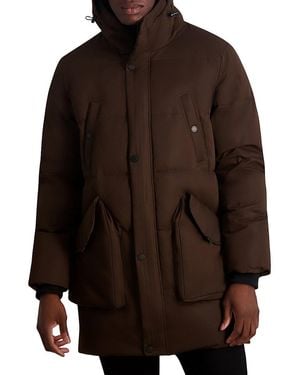 Karl Lagerfeld Hooded Down Parka - Brown