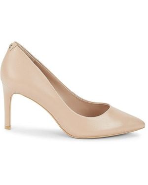 Karl Lagerfeld 76Mm Glora Point Toe Leather Pumps - Natural