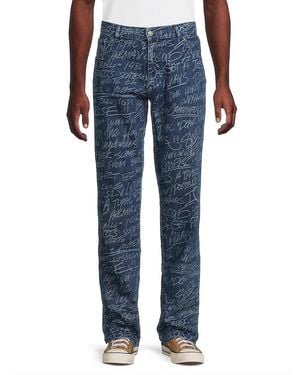Sky High Farm Graffiti Straight-Leg Jeans - Blue