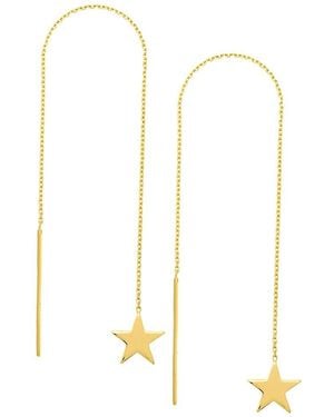 Saks Fifth Avenue Threader 14K Flat Star Earrings - Metallic