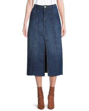 Noisy May Sanja Slit Denim Skirt - Blue