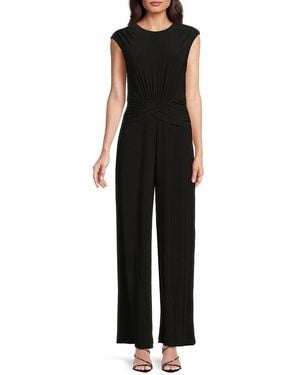 Vince Camuto Ruched Jersey Jumpsuit - Black