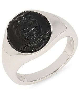 Effy Sterling & Onyx Lion Head Ring - Black