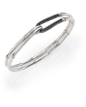 John Hardy Bamboo Sterling & Sapphire Bangle Bracelet - White