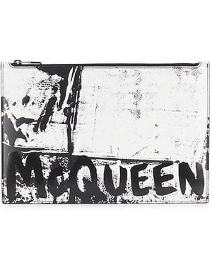 McQ Leather Logo Graffiti Wallet - White