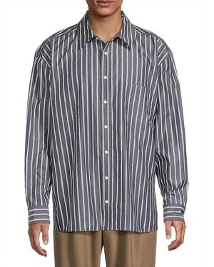 Jonathan Simkhai Khailed Striped Cotton Oversized Shirt - Blue