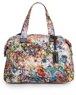 Steve Madden Quilted Floral-print Duffle Bag - White