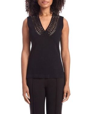 Capsule 121 Extensive Ribbed Crochet Jumper Vest - Black